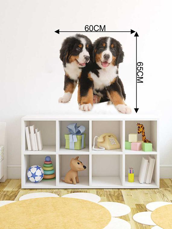 Rawpockets Wall Decals ' Cute Pair Dog ' Wall stickers (PVC Vinyl) Multicolour - 15733909 - Zoom Image - 4