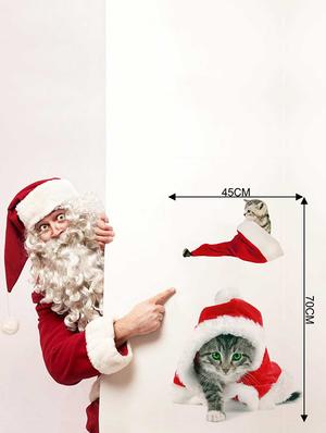 Rawpockets Wall Decals ' Cats with Christmas Cap ' Wall stickers (PVC Vinyl) Multicolour - 15733910 - Standard Image - 4