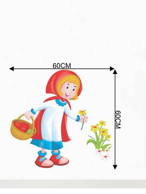 Rawpockets Wall Decals ' Cute Girl with Flowers ' Wall stickers (PVC Vinyl) Multicolour - 15733914 - Standard Image - 4