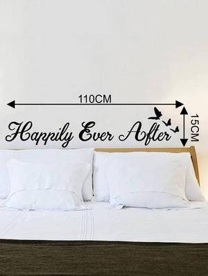 Rawpockets Wall Decals ' Happily Ever After Quote ' Wall stickers (PVC Vinyl) Multicolour - 15733915 - Standard Image - 4