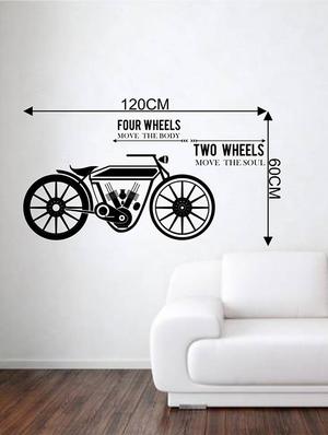 Rawpockets Wall Decals ' Four Wheels Two Wheels ' Wall stickers (PVC Vinyl) Multicolour - 15733916 - Standard Image - 4