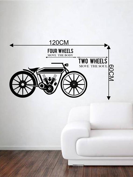 Rawpockets Wall Decals ' Four Wheels Two Wheels ' Wall stickers (PVC Vinyl) Multicolour - 15733916 - Zoom Image - 4