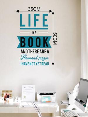 Rawpockets Wall Decals ' Life is a Book Quote ' Wall stickers (PVC Vinyl) Multicolour - 15733919 - Standard Image - 4