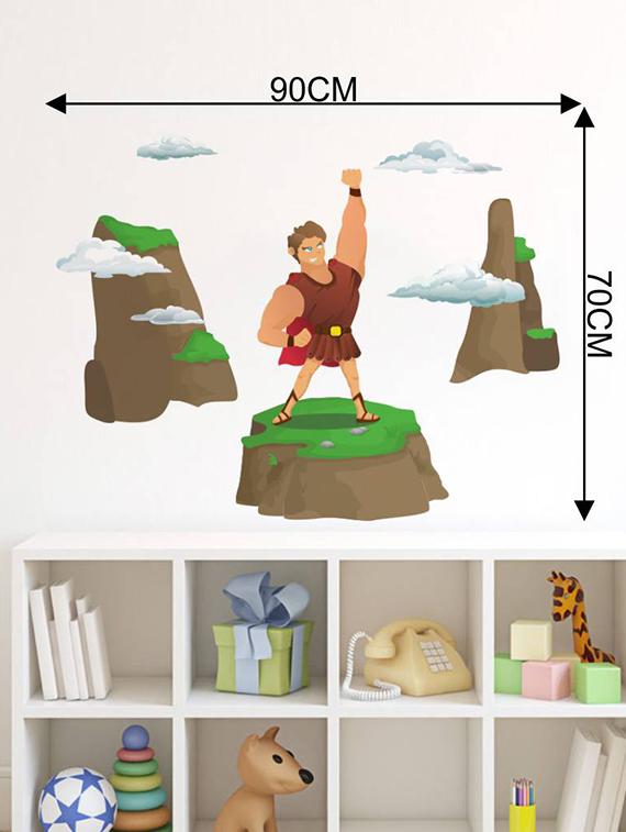 Rawpockets Wall Decals ' Super Power Man ' Wall stickers (PVC Vinyl) Multicolour - 15733924 - Zoom Image - 4