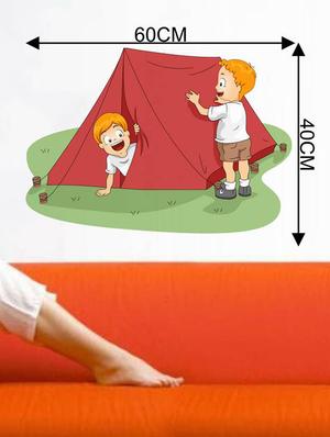 Rawpockets Wall Decals ' Kids and Tent ' Wall stickers (PVC Vinyl) Multicolour - 15733925 - Standard Image - 4