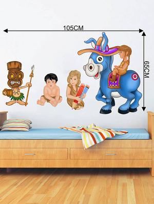 Rawpockets Wall Decals ' Tribal Families ' Wall stickers (PVC Vinyl) Multicolour - 15733926 - Standard Image - 4