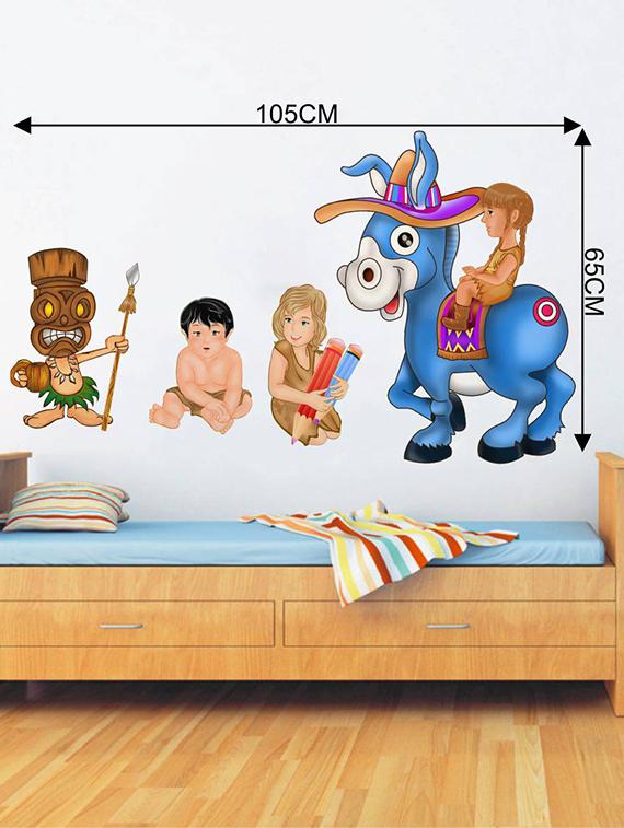 Rawpockets Wall Decals ' Tribal Families ' Wall stickers (PVC Vinyl) Multicolour - 15733926 - Zoom Image - 4