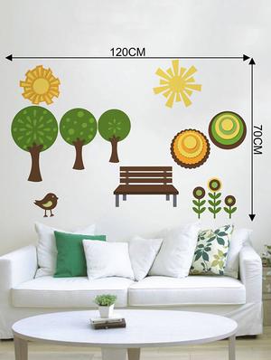 Rawpockets Wall Decals ' Natural Park ' Wall stickers (PVC Vinyl) Multicolour - 15733928 - Standard Image - 4
