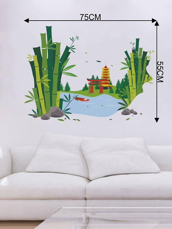 Rawpockets Wall Decals ' Beautiful Natural Scene ' Wall stickers (PVC Vinyl) Multicolour - 15733937 - Zoom Image - 4