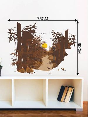 Rawpockets Wall Decals ' Beautiful Sunset Natural Scene ' Wall stickers (PVC Vinyl) Multicolour - 15733938 - Standard Image - 4