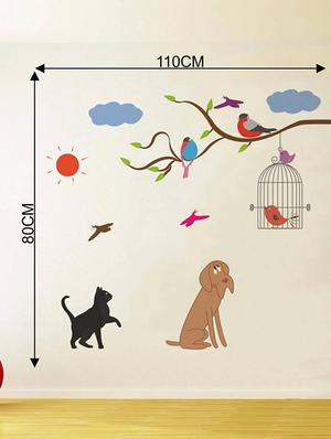 Rawpockets Wall Decals ' Birds and Animals ' Wall stickers (PVC Vinyl) Multicolour - 15733939 - Standard Image - 4