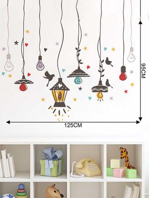 Rawpockets Wall Decals ' Birds Nest and Lights Sparkling ' Wall stickers (PVC Vinyl) Multicolour - 15733941 - Standard Image - 4