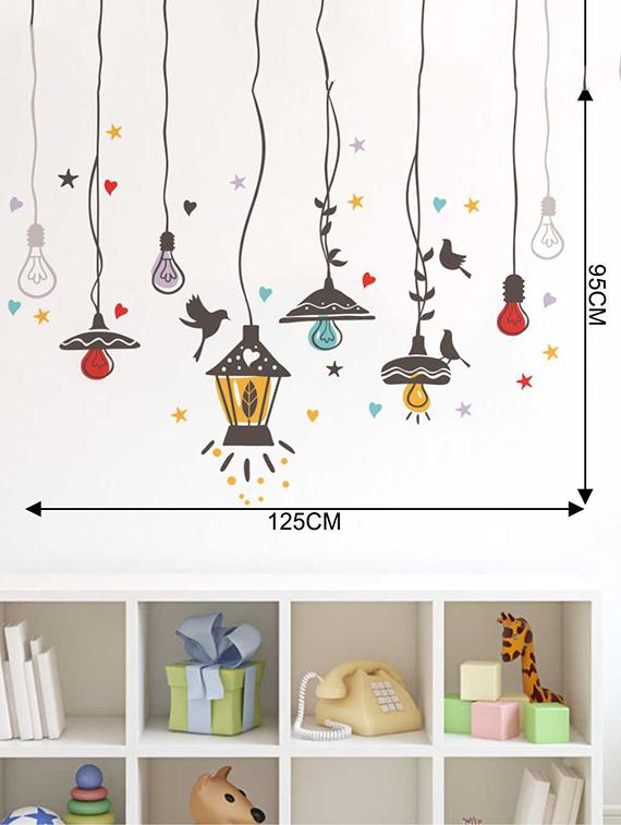Rawpockets Wall Decals ' Birds Nest and Lights Sparkling ' Wall stickers (PVC Vinyl) Multicolour - 15733941 - Zoom Image - 4