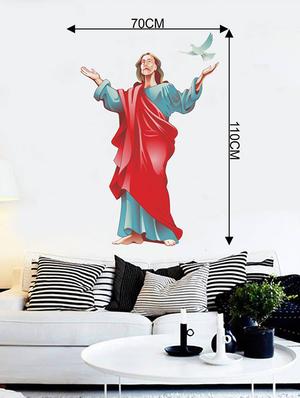 Rawpockets Wall Decals ' Lord Jesus and Peaceful Bird ' Wall stickers (PVC Vinyl) Multicolour - 15733943 - Standard Image - 4