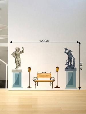 Rawpockets Wall Decals ' Vintage City Art ' Wall stickers (PVC Vinyl) Multicolour - 15734010 - Standard Image - 4