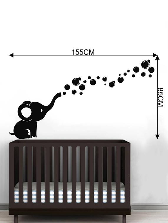Rawpockets Wall Decals ' Baby Elephant - Kid's Room ' Wall stickers (PVC Vinyl) Multicolour - 15734011 - Zoom Image - 4