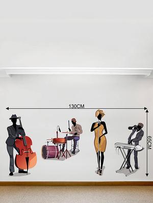Rawpockets Wall Decals ' Club Music Band - Living Room ' Wall stickers (PVC Vinyl) Multicolour - 15734016 - Standard Image - 4