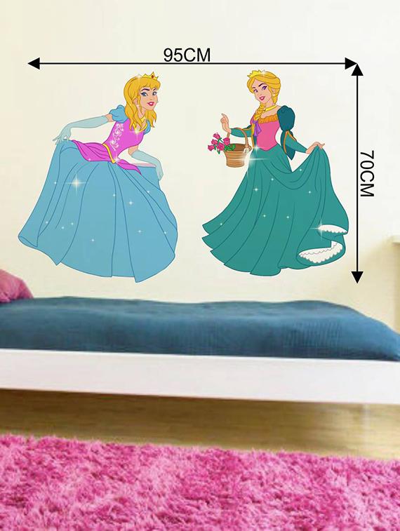 Rawpockets Wall Decals ' Princess Cindrella ' Wall stickers (PVC Vinyl) Multicolour - 15734020 - Zoom Image - 4