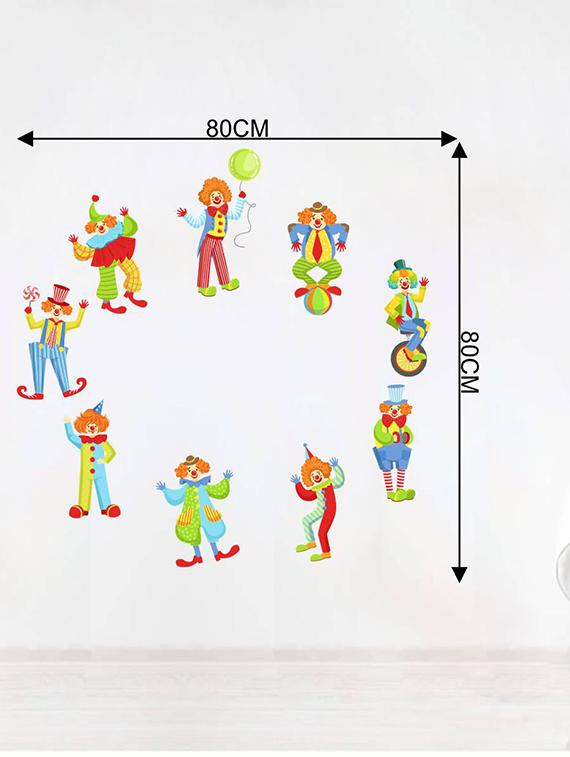Rawpockets Wall Decals ' Circus Story with Joker ' Wall stickers (PVC Vinyl) Multicolour - 15734023 - Zoom Image - 4