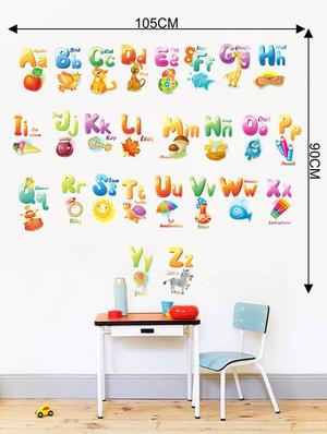 Rawpockets Wall Decals ' English Alphabets for Education - Kid's Room ' Wall stickers (PVC Vinyl) Multicolour - 15734025 - Standard Image - 4