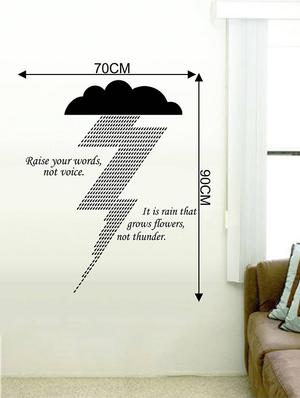 Rawpockets Wall Decals ' " Raise Your Words not Voice " Quote ' Wall stickers (PVC Vinyl) Multicolour - 15734026 - Standard Image - 4