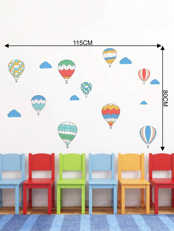 Rawpockets Wall Decals ' Air Ballon Story - Kid's Room ' Wall stickers (PVC Vinyl) Multicolour - 15734027 - Zoom Image - 4