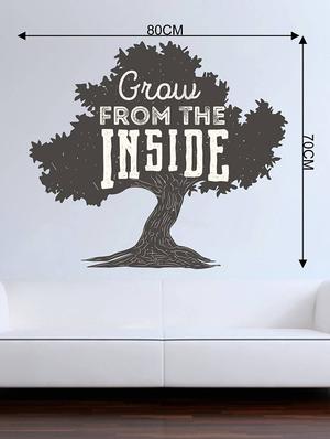 Rawpockets Wall Decals ' " Grow from Inside as Like Trees " Quote ' Wall stickers (PVC Vinyl) Multicolour - 15734028 - Standard Image - 4