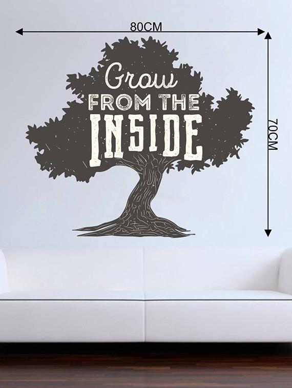 Rawpockets Wall Decals ' " Grow from Inside as Like Trees " Quote ' Wall stickers (PVC Vinyl) Multicolour - 15734028 - Zoom Image - 4