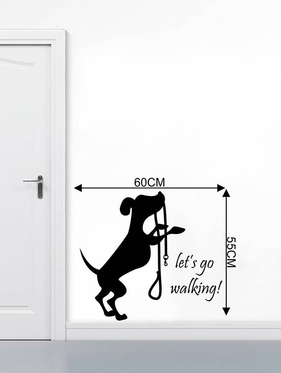 Rawpockets Wall Decals ' Let's go Walking Dog ' Wall stickers (PVC Vinyl) Multicolour - 15734030 - Zoom Image - 4