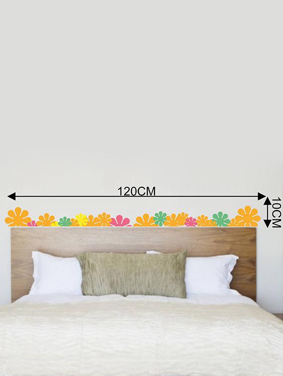 Rawpockets Wall Decals ' Flowers Border Decorative ' Wall stickers (PVC Vinyl) Multicolour - 15734031 - Zoom Image - 4
