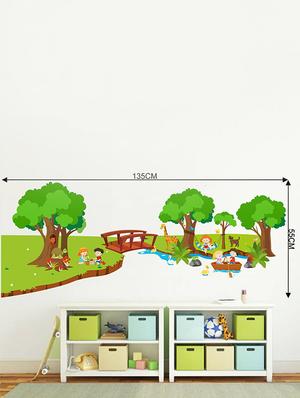 Rawpockets Wall Decals ' River and Park for Children - Kid's Room ' Wall stickers (PVC Vinyl) Multicolour - 15734032 - Standard Image - 4