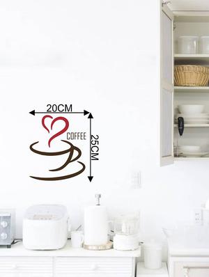 Rawpockets Wall Decals ' Coffee Love ' Wall stickers (PVC Vinyl) Multicolour - 15734037 - Standard Image - 4