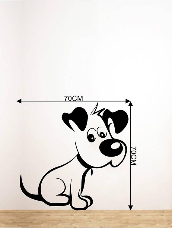 Rawpockets Wall Decals ' Cute Baby Dog ' Wall stickers (PVC Vinyl) Multicolour - 15734038 - Zoom Image - 4