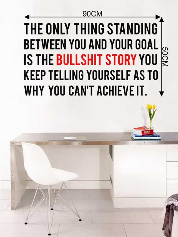 Rawpockets Wall Decals ' " The Bull Shit Story " Quote ' Wall stickers (PVC Vinyl) Multicolour - 15734040 - Zoom Image - 4