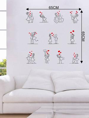 Rawpockets Wall Decals ' Beautiful Love Story ' Wall stickers (PVC Vinyl) Multicolour - 15734043 - Standard Image - 4