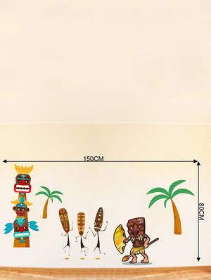 Rawpockets Wall Decals ' African Tribal Story ' Wall stickers (PVC Vinyl) Multicolour - 15734044 - Standard Image - 4