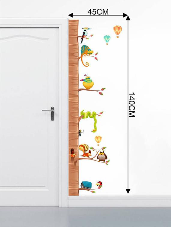 Rawpockets Wall Decals ' Border Decorative Tree with Animals ' Wall stickers (PVC Vinyl) Multicolour - 15734049 - Zoom Image - 4