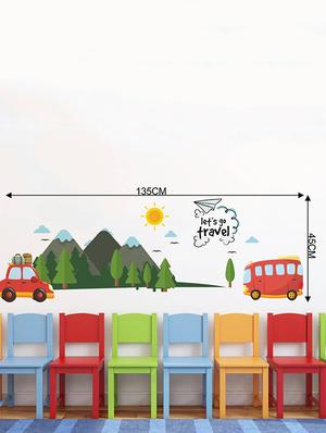 Rawpockets Wall Decals ' Let's go Travel and Nature ' Wall stickers (PVC Vinyl) Multicolour - 15734053 - Standard Image - 4