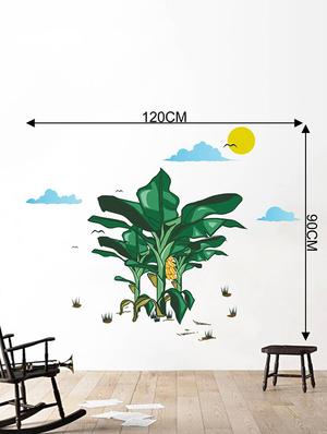 Rawpockets Wall Decals ' Banana Tree Story with Sunrise ' Wall stickers (PVC Vinyl) Multicolour - 15734054 - Standard Image - 4