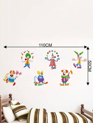 Rawpockets Wall Decals ' Joker and Circus Story - Kid's Room ' Wall stickers (PVC Vinyl) Multicolour - 15734061 - Standard Image - 4
