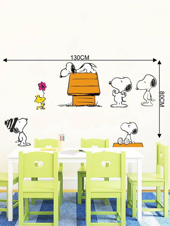 Rawpockets Wall Decals ' Snoopy Dog Story - Kid's Room ' Wall stickers (PVC Vinyl) Multicolour - 15734062 - Zoom Image - 4