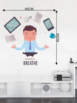 Rawpockets Wall Decals ' Breathe Infograph - Office ' Wall stickers (PVC Vinyl) Multicolour - 15734066 - Standard Image - 4
