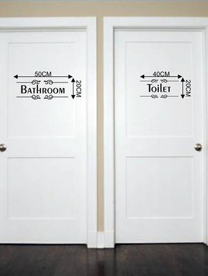 Rawpockets Wall Decals ' Toilet and Bathroom Sign ' Wall stickers (PVC Vinyl) Multicolour - 15734069 - Standard Image - 4