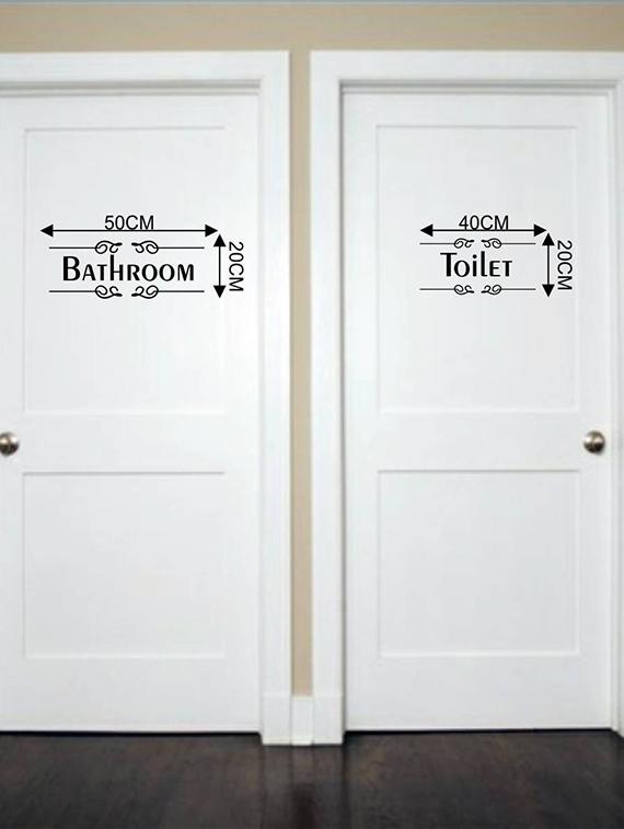 Rawpockets Wall Decals ' Toilet and Bathroom Sign ' Wall stickers (PVC Vinyl) Multicolour - 15734069 - Zoom Image - 4