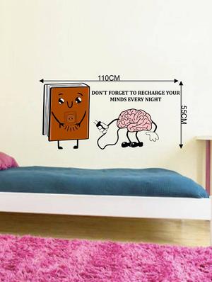 Rawpockets Wall Decals ' Recharge Your Mind Cartoon ' Wall stickers (PVC Vinyl) Multicolour - 15734072 - Standard Image - 4