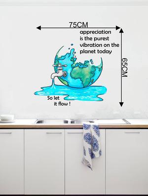 Rawpockets Wall Decals ' Let if Flow - Appreciation Quote ' Wall stickers (PVC Vinyl) Multicolour - 15734073 - Standard Image - 4