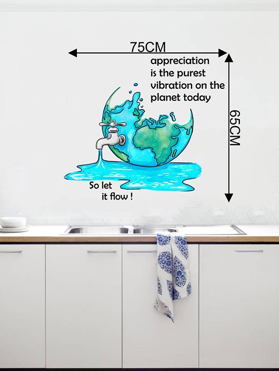 Rawpockets Wall Decals ' Let if Flow - Appreciation Quote ' Wall stickers (PVC Vinyl) Multicolour - 15734073 - Zoom Image - 4