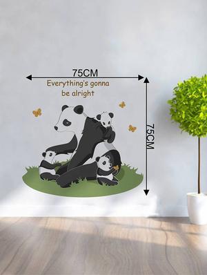 Rawpockets Wall Decals ' " Everything Gonna Be Alright " Quote and Panda Bear ' Wall stickers (PVC Vinyl) Multicolour - 15734077 - Standard Image - 4
