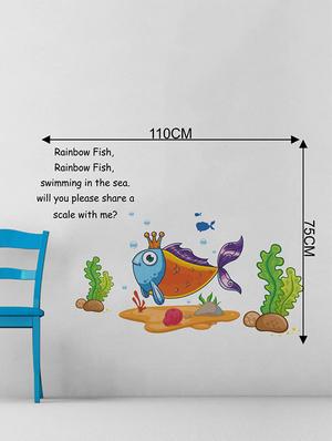 Rawpockets Wall Decals ' Rainbow Fish Rainbow Fish Poem - Kid's Room ' Wall stickers (PVC Vinyl) Multicolour - 15734078 - Standard Image - 4