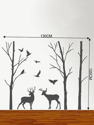 Rawpockets Wall Decals ' Deer and Jungle Black Story ' Wall stickers (PVC Vinyl) Multicolour - 15734083 - Standard Image - 4